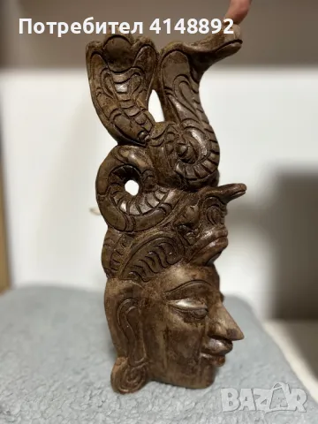 Азиатска дървена маска със змии, снимка 4 - Декорация за дома - 48479947