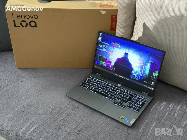 НОВ 15.6’FHD IPS 144Hz  i5-12450HX  RTX 3050 6GB Lenovo LOQ 16GB DDR5 512GB SSD Гаранция
