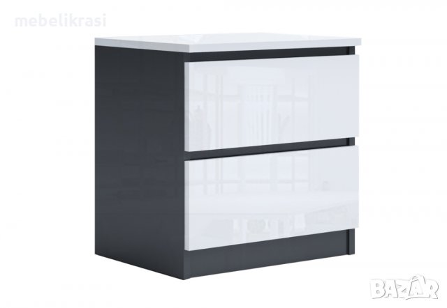 Нощно шкафче Лео 2 с две чекмеджета, дъб сонома, снимка 6 - Шкафове - 39798699