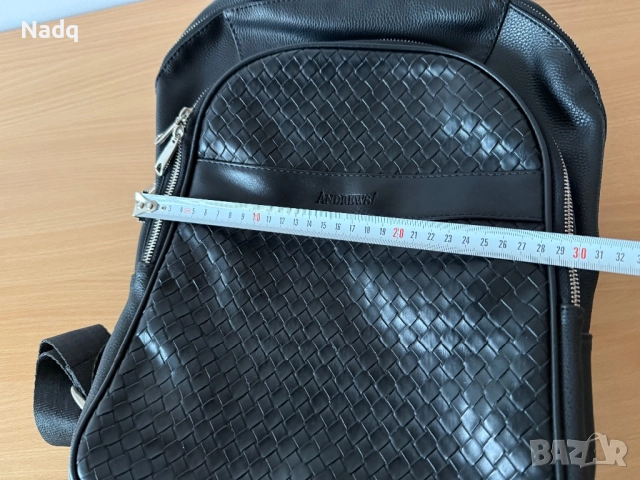 Мъжка кожена раница Andrews – като нова!, снимка 7 - Раници - 51988976