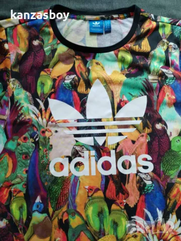 adidas Originals X Farm Passaredo T-Shirt - страхотна дамска тениска КАТО НОВА Л, снимка 4 - Тениски - 49653141