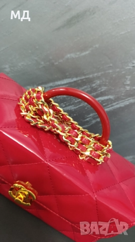 Channel нова малка чанта червена, снимка 8 - Чанти - 52311592