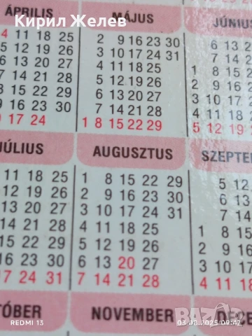 Старо календарче с лого VIDEOTON COMPUTER рядко за КОЛЕКЦИЯ ДЕКОРАЦИЯ 47656, снимка 6 - Колекции - 51232927