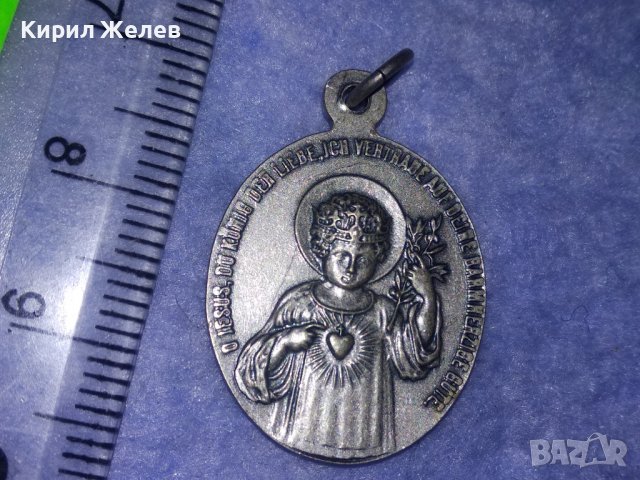 СТАРИННА ГЕРМАНСКА РЯДКА РИМОКАТОЛИЧЕСКА ПОСРЕБРЕНА НАГРЪДНА ИКОНКА ДВУСТРАННА 31254, снимка 5 - Антикварни и старинни предмети - 39677030