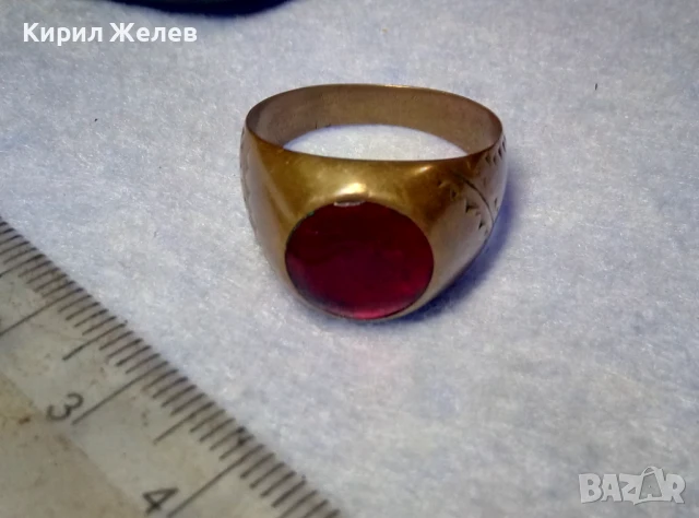 СТАРИНЕН КЛАСИЧЕСКИ КАТАЛИНЕН МЕДЕН ПРЪСТЕН СТИЛНО РЪЧНО ОРНАМЕНТИРАН РЯДКО РЕТРО БИЖУ 41174, снимка 9 - Антикварни и старинни предмети - 50528655