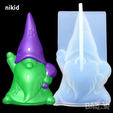 3D Джудже Гном Магьосник силиконов молд форма шоколад гипс смола свещ декор
