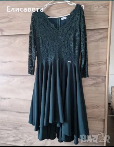 Дамска модерна рокля в маслено зелен цвят 