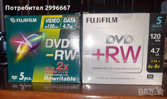 FUJIFILM DVD-RW 4.7GB/120 мин., за неограничено презаписване, снимка 2 - DVD филми - 32161385