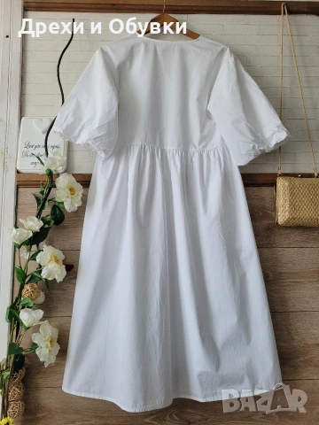 Бяла лятна рокля памучна материя , снимка 13 - Рокли - 54235168