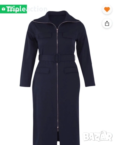 Plus Size дамска рокля спортно елегантна, габардин XXL, снимка 2 - Рокли - 54036406