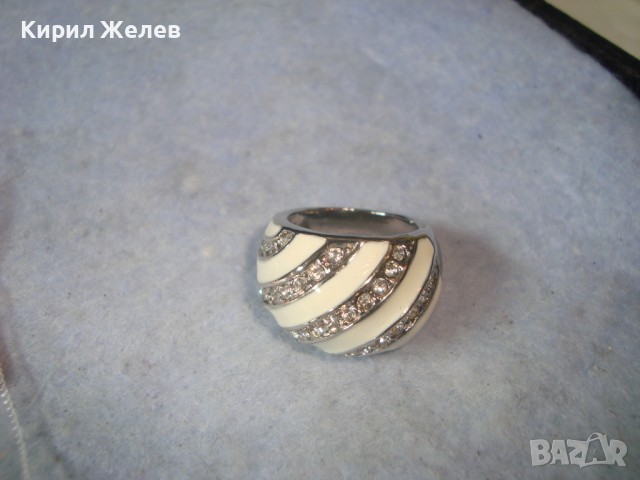 НИКЕЛИРАН ЕМАЙЛИРАН СКЪПОЦЕНЕН ФЕШЪН АРТ ПРЪСТЕН МНОГО КРАСИВ 27140, снимка 5 - Пръстени - 36382096