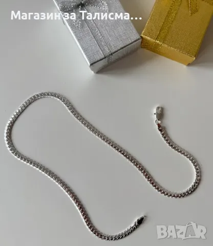 Печат 925 Сребърна верижка - синджир - Дължина 50см, снимка 2 - Колиета, медальони, синджири - 49110884