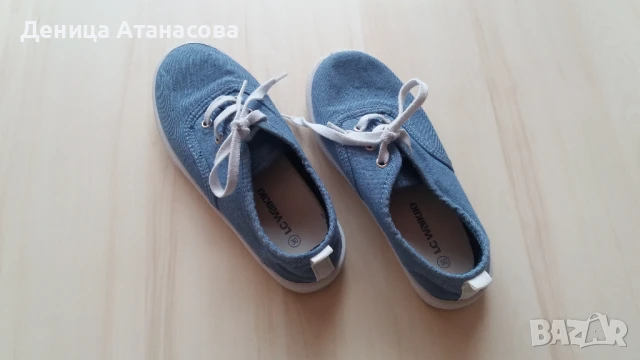 Сини гуменки LC Waikiki, сиви пантофи Viggami, тъмносини пантофи 30 номер и плюшени пантофи 34 номер, снимка 2 - Детски пантофи - 36429813