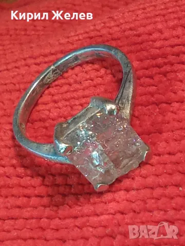 ВИНТИДЖ АРТ СРЕБЪРЕН ПРЪСТЕН СРЕБРО 925 с ГОЛЯМ ЮВЕЛИРНО ФАСЕТИРАН НАТУРАЛЕН ПЛАНИНСКИ КРИСТАЛ 48612, снимка 11 - Пръстени - 50192487