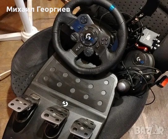 Като НОВ! Волан Logitech G923 TRUEFORCE + Педали + Лост + USB Ръчна (Ползван 2 мес.)