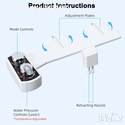  Хигиенична Биде Система с Две Прибиращи се Дюзи , снимка 3 - Други - 52428728