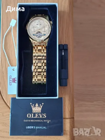 Olevs Автоматик, Дисплей Скелетон, HD Светещ, 3 АТМ, Прозрачен гръб, Мултифункционален, Календар, снимка 12 - Мъжки - 47817448