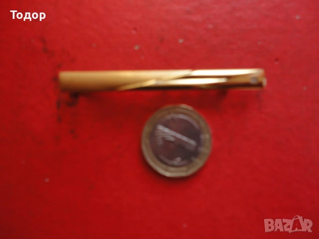 Луксозна позлатена игла щипка за вратовръзка 1