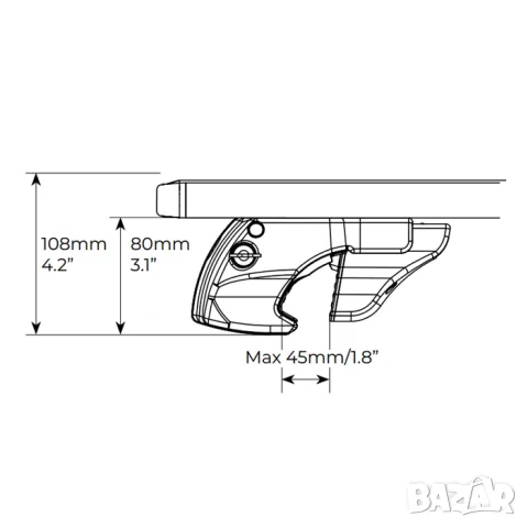 Черни напречни греди Menabo Fender, 120 см, снимка 6 - Аксесоари и консумативи - 55861039