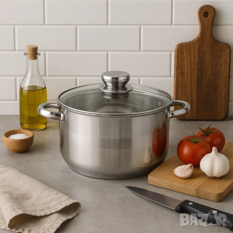 Тенджера Voltz Индукция, Неръждаема стомана, снимка 3 - Други - 52032408