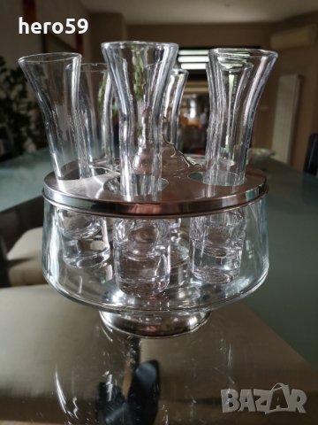 Сребърен комплект(800 проба) за твърд алкохол,чаша-чаши, снимка 5 - Антикварни и старинни предмети - 30324381
