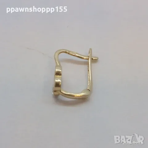 Единична златна обеца Сърце с циркон 14K (585) – 0.50 гр., снимка 9 - Обеци - 56243468