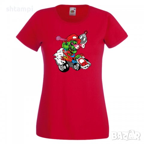 Дамска тениска Mario Cart Zombie 3 Игра,Изненада,Подарък,Празник,Повод, снимка 6 - Тениски - 37236098