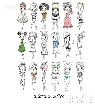 Момичета лист щампа термо апликация картинка за дреха блуза чанта, снимка 2 - Други - 29615014