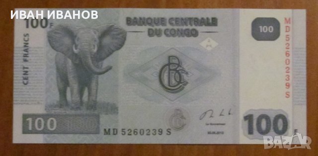 100 ФРАНКА 2013 година, Демократична република Конго - UNC