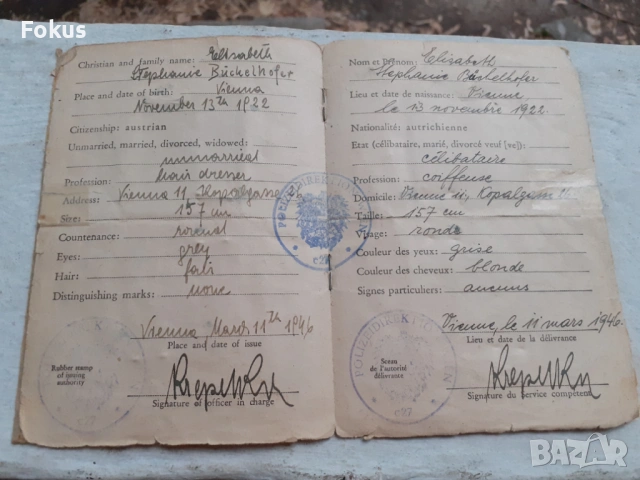 Стар паспорт Австрия Виена - оригинал, снимка 3 - Антикварни и старинни предмети - 53307027