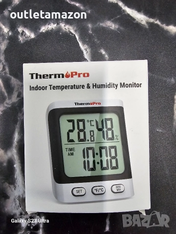 Термометър с влагомер, измерване на вътрешна температура и влажност ThermPro
Indoor, снимка 2 - Други стоки за дома - 52745620