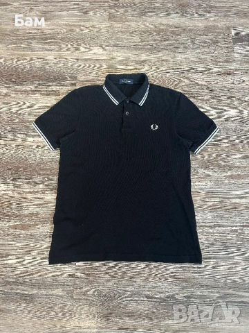 Оригинална мъжка тениска с яка Fred Perry размер М, снимка 2 - Тениски - 54150119
