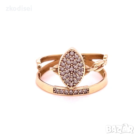 Златен дамски пръстен 2,53гр. размер:52 14кр. проба:585 модел:37032-1