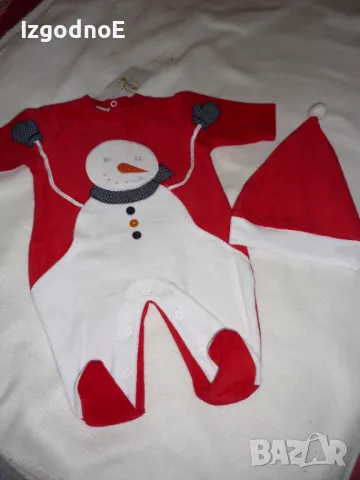 0-3 НОВО българско коледно гащеризонче САЛИ, снимка 3 - Бебешки гащеризони - 47921858