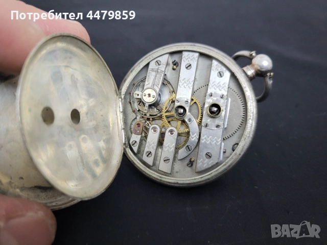 Сребърен джобен часовник , снимка 12 - Джобни - 51868536