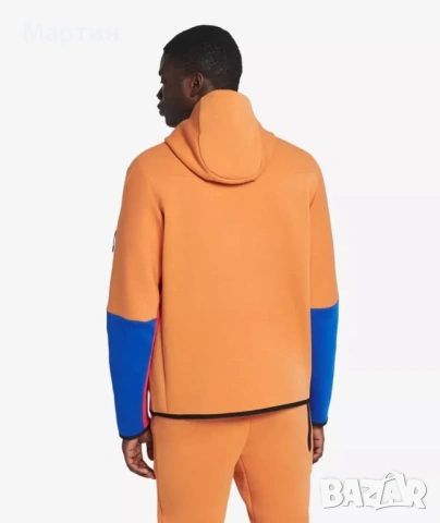 Мъжко горнище Nike Tech Fleece Curry/Pink/Blue - размер M, снимка 4 - Спортни дрехи, екипи - 54076680