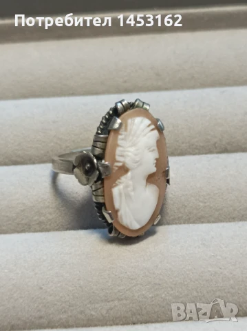 Старинен пръстен с камея, снимка 3 - Пръстени - 51313625