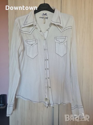  PEPE JEANS бяла дънкова спортна риза , снимка 4 - Ризи - 34377504