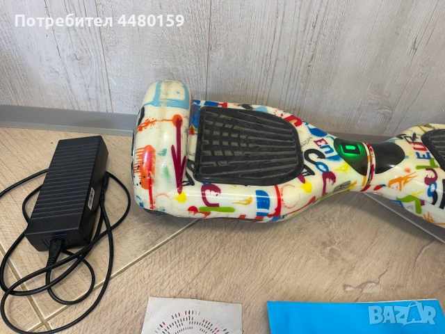 Ел. Ховърборд 2Drive X1 6.5” WhiteGraffiti – в добро състояние, снимка 4 - Скейтборд, ховърборд, уейвборд - 54172671