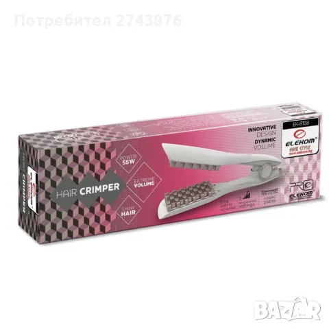 Професионална преса за коса за вафли за супер бъбъл обем ЕЛЕКОМ ЕК-8138, снимка 7 - Преси за коса - 29523368