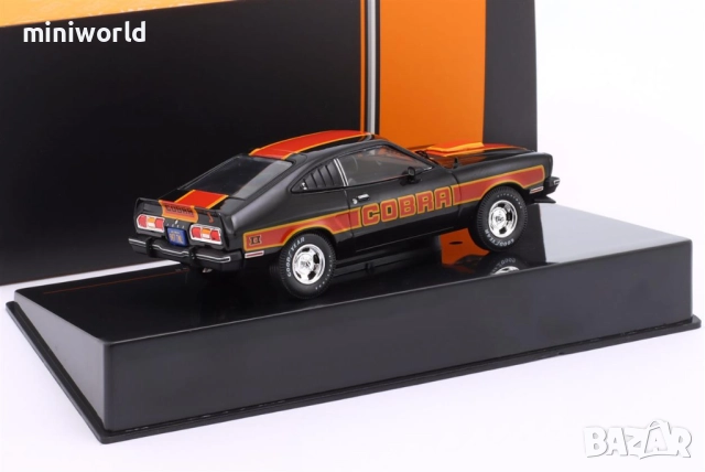 FORD MUSTANG II COBRA 1977 - мащаб 1:43 на IXO моделът е нов в PVC дисплей-кейс, снимка 5 - Колекции - 52803726