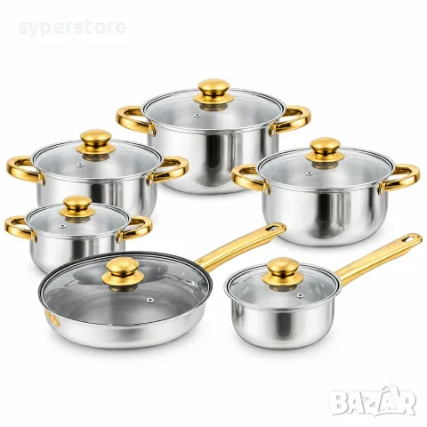 Комплект съдове за готвене, Digital One SP01496, 12 части от неръждаема стомана, 4 тенджери, снимка 3 - Съдове за готвене - 56076946