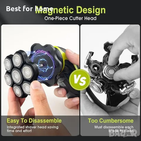  Електрическа самобръсначка 5 в 1  за плешиви мъже, снимка 6 - Машинки за подстригване - 49466337