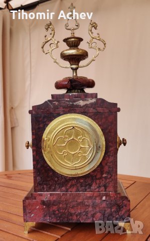 Старинен мраморен каминен френски часовник, снимка 6 - Антикварни и старинни предмети - 31426309