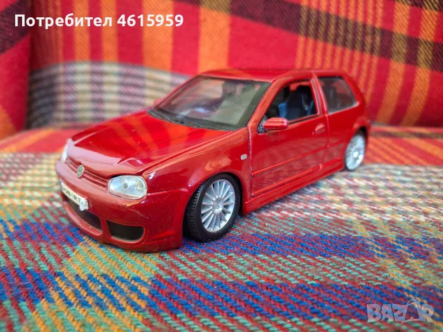 Volkswagen Golf R32 1:24 – червен, метален модел, снимка 2 - Колекции - 56289096