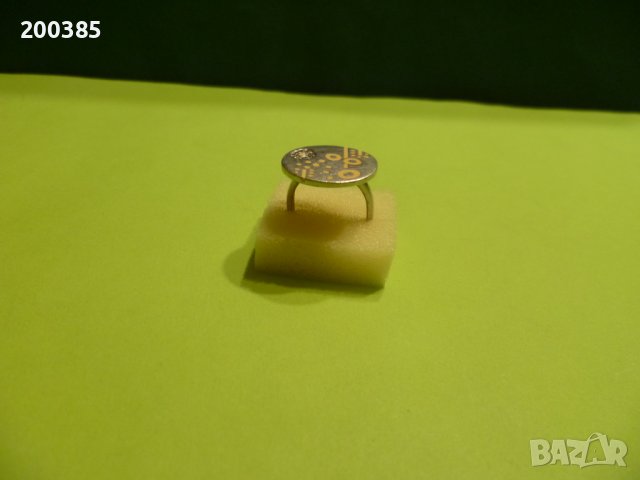 Красив сребърен пръстен с емайл и цирконий, снимка 1 - Пръстени - 44147792