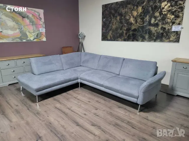ПРОМОЦИЯ!!! Сив ъглов диван от плат "ZE-EM22011"