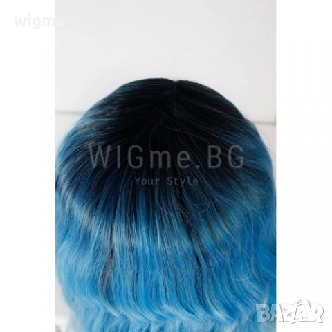 Къса синя лейс фронт перука Ейнджъл, снимка 6 - Аксесоари за коса - 29690971