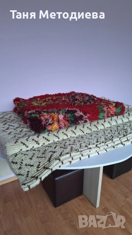 Вълнени ръчно тъкани губери 170 × 155 см и 282×154 см, китеник 1.30/1.93- чисти добре запазени, снимка 8 - Други - 53096971