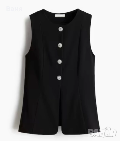 Черен елегантен елек hm + панталон, снимка 2 - Елеци - 52908160